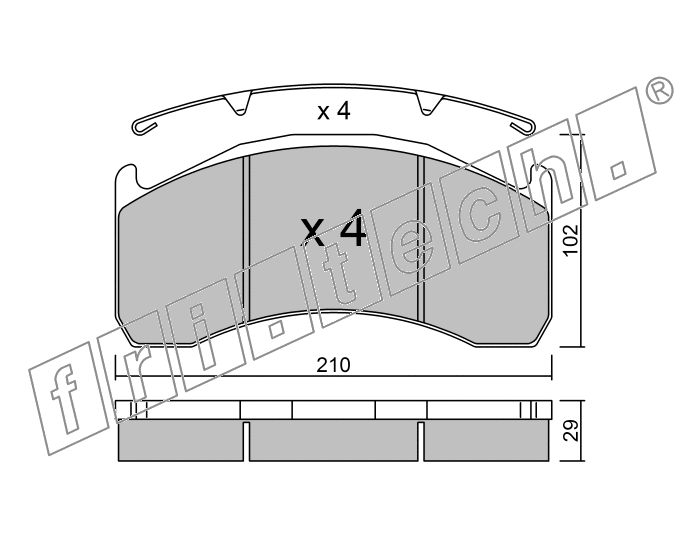 KIT PASTIGLIE FRENO FRI-TECH 608.0 Volvo FL (00>06)(Mer)