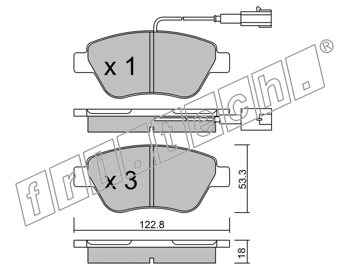 KIT PASTIGLIE FRENO FRI-TECH 330.0 Fiat Stilo 1,2i16V(01>)-Punto(05>)