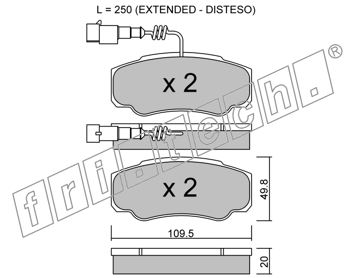 KIT PASTIGLIE FRENO FRI-TECH 548.1 (P) Nissan Cabstar E 2.5 TD (06>)