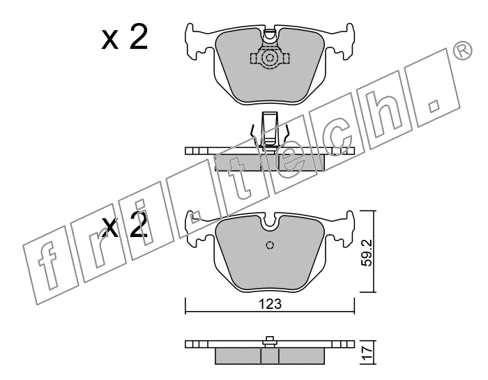 KIT PASTIGLIE FRENO FRI-TECH 576.0 (P) Bmw X5(00>) - Serie 3(99>)