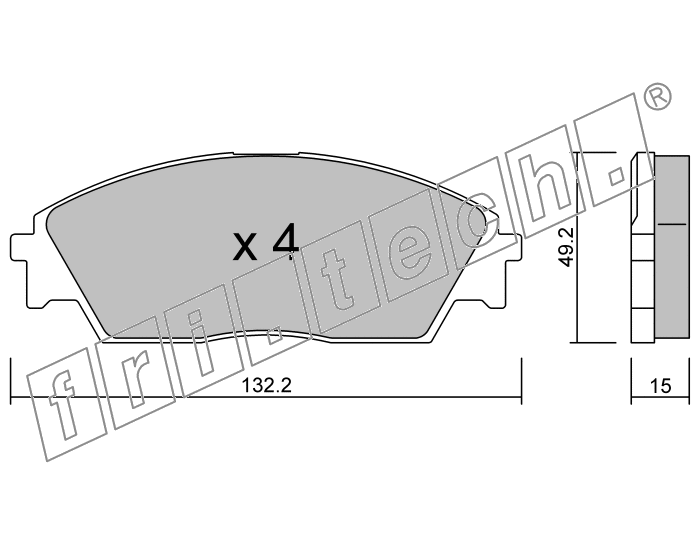 KIT PASTIGLIE FRENO FRI-TECH 245.0 Honda Civic (87>91)(Ake)