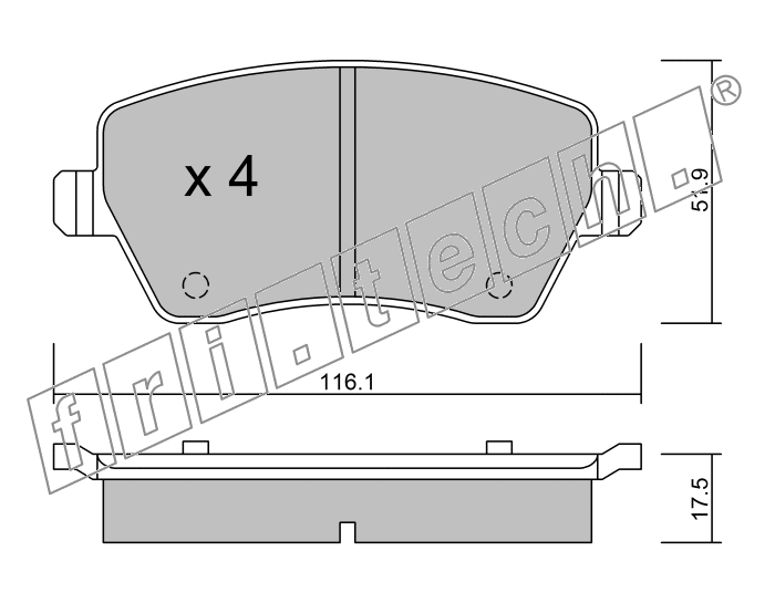 KIT PASTIGLIE FRENO FRI-TECH 501.0 Renault Modus (04>) -Clio III(05>)