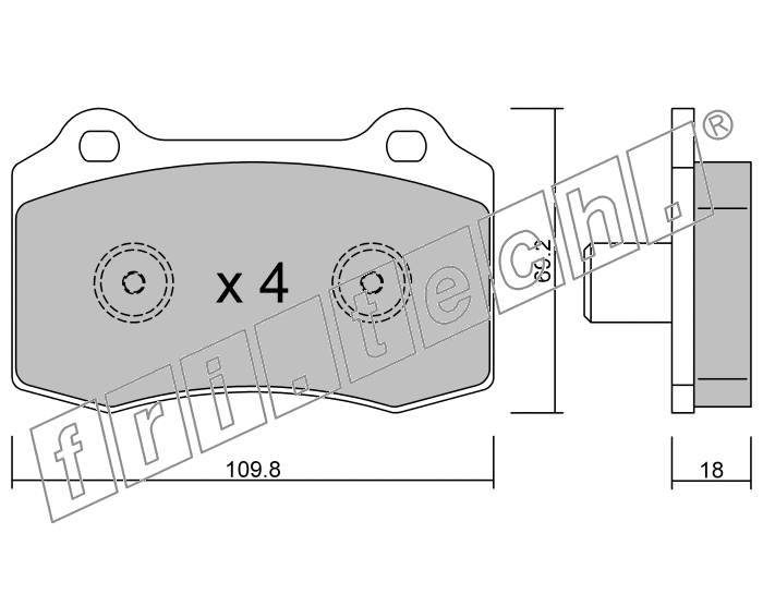 KIT PASTIGLIE FRENO FRI-TECH 260.5 Ford Focus Rs 2,0i 16v (02>04)