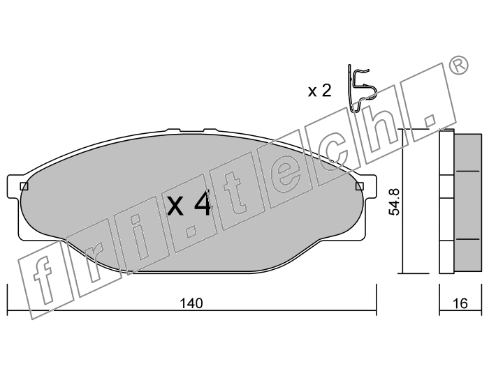 KIT PASTIGLIE FRENO FRI-TECH 448.0 Toyota Hiace Tt (89>95)