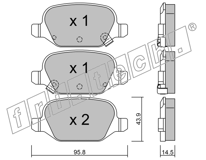KIT PASTIGLIE FRENO FRI-TECH 333.5 (P) Fiat Panda 4wd (12>)