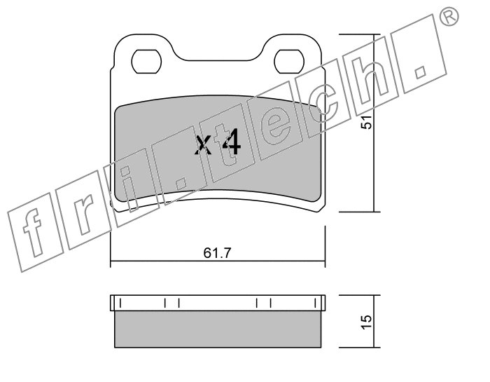 KIT PASTIGLIE FRENO FRI-TECH 551.0 (P) Ford Escort 1,8I-2,0(90>95)