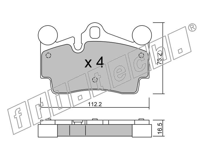 KIT PASTIGLIE FRENO FRI-TECH 671.0 (P) PorscheCayenne-Audi Q7Tdi(06>)