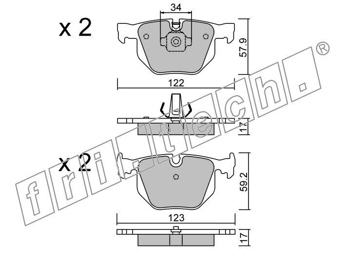 KIT PASTIGLIE FRENO FRI-TECH 577.0 (P) Bmw Serie 5 (E60)(03>)