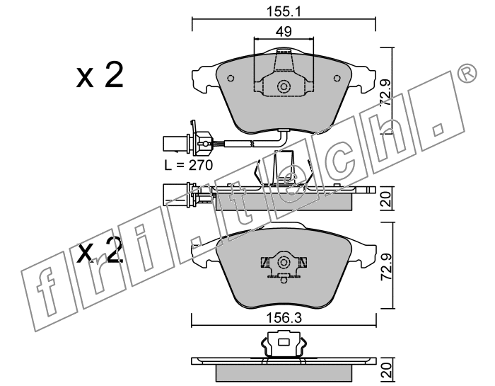 KIT PASTIGLIE FRENO FRI-TECH 565.1 Audi A6 (04>)