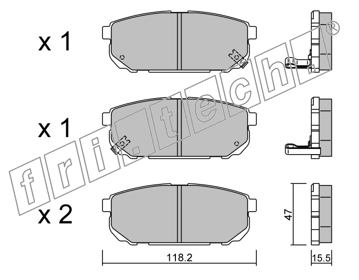 KIT PASTIGLIE FRENO FRI-TECH 532.0 (P) Kia Sorento Tt (02>)