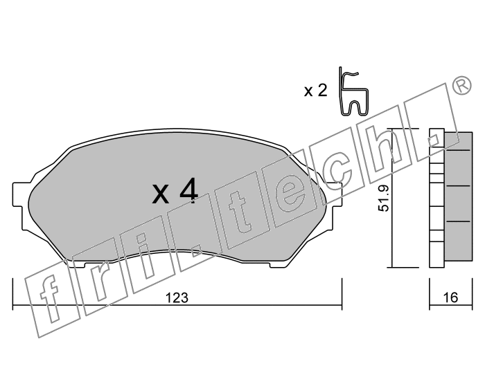 KIT PASTIGLIE FRENO FRI-TECH 396.0 Mazda 323 1,3I 16V-1.6I 16V (98>)