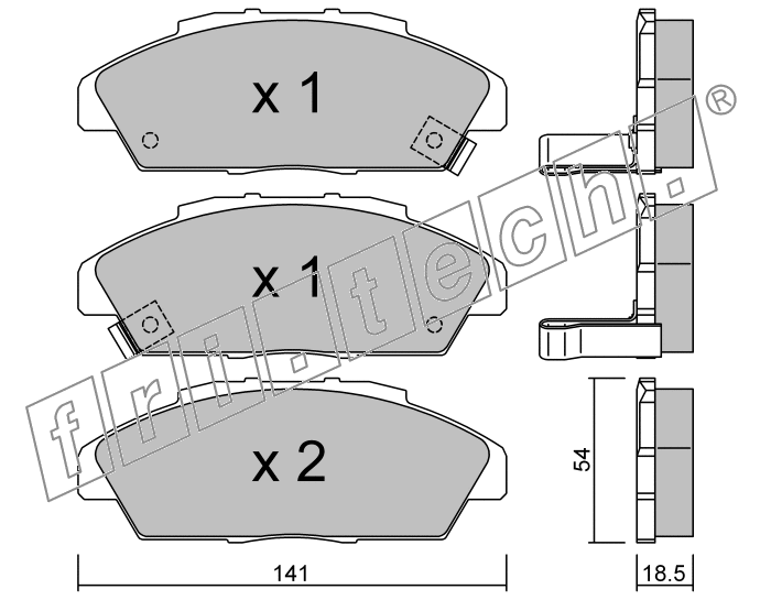 KIT PASTIGLIE FRENO FRI-TECH 394.0 Honda Accord Iv 2,2I 16V (89>93)
