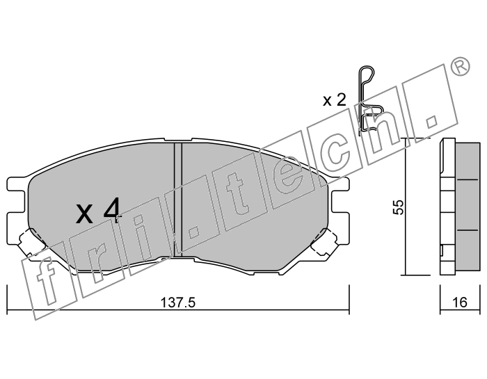 KIT PASTIGLIE FRENO FRI-TECH 416.0 Mitsubishi Space Gear 2,5Td(95>)
