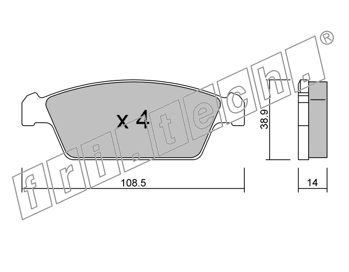 KIT PASTIGLIE FRENO FRI-TECH 376.0 Daewoo Tico 0,8 (95>)