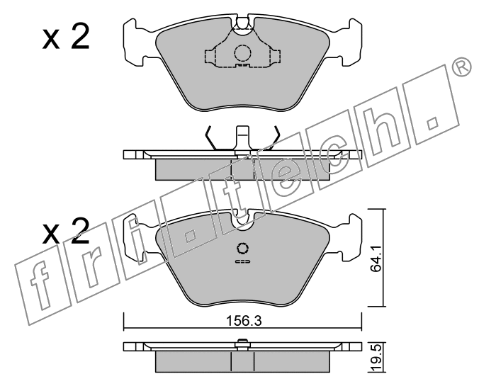 KIT PASTIGLIE FRENO FRI-TECH 124.0 Bmw Serie 5 (88>95)(Ate)