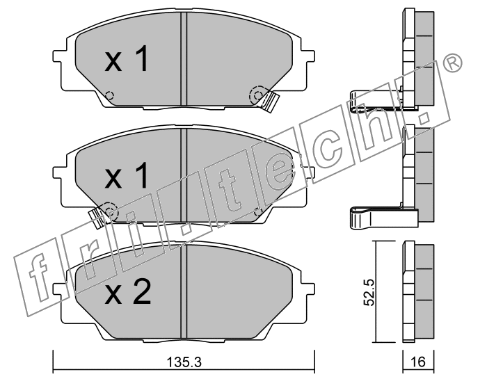KIT PASTIGLIE FRENO FRI-TECH 450.0 Honda Civic 2,0I 16V (01>)