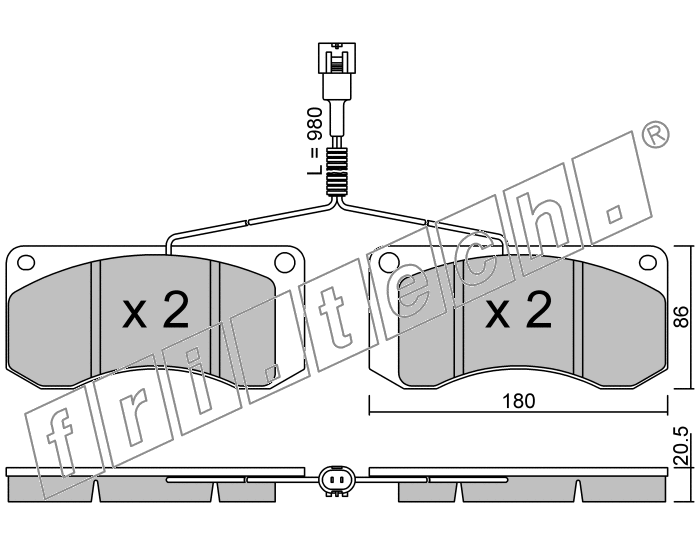 KIT PASTIGLIE FRENO FRI-TECH 281.1 Renault M-Midliner (94>)(Per)