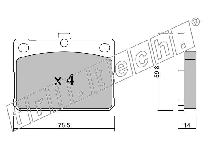 KIT PASTIGLIE FRENO FRI-TECH 237.0 Hyundai Pony(85>88)-Colt(>83)(Sum)