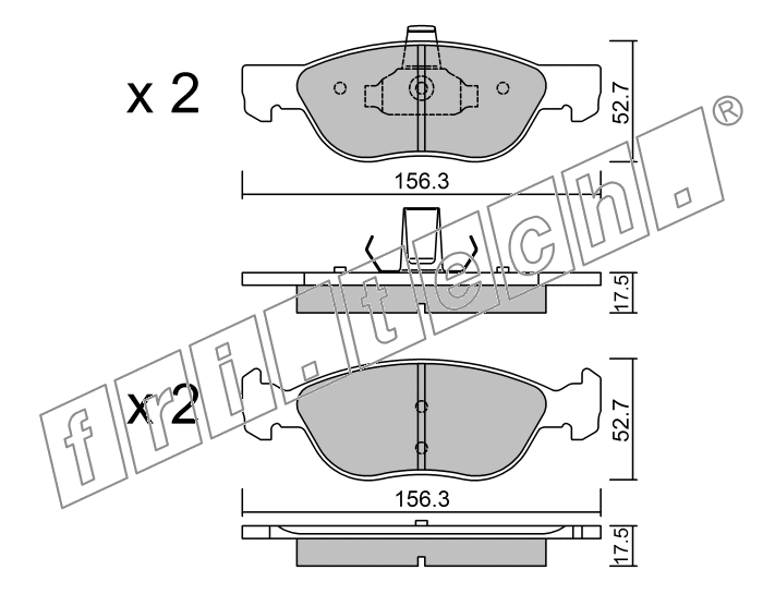 KIT PASTIGLIE FRENO FRI-TECH 084.2 Fiat Punto 1.9 D 60 (99>)(Ate)(V)