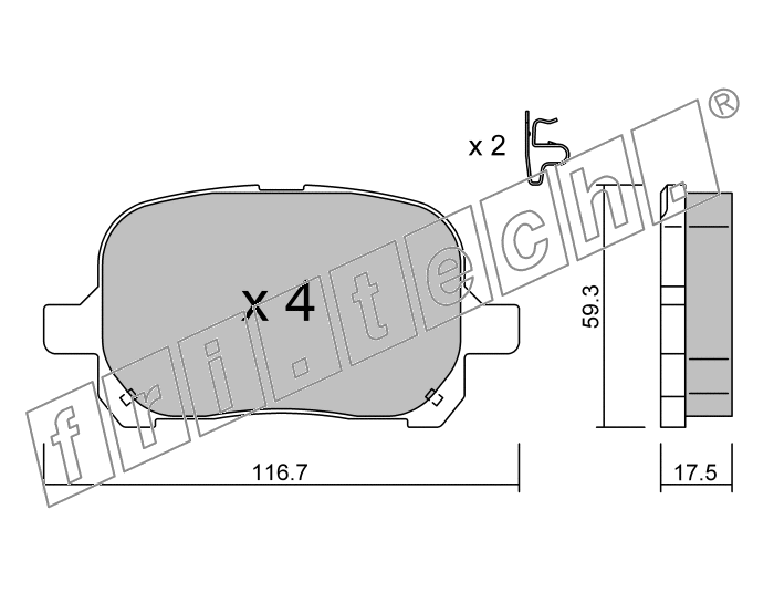 KIT PASTIGLIE FRENO FRI-TECH 444.0 Lexus Es300 (96>97)-Rx300 (98>)