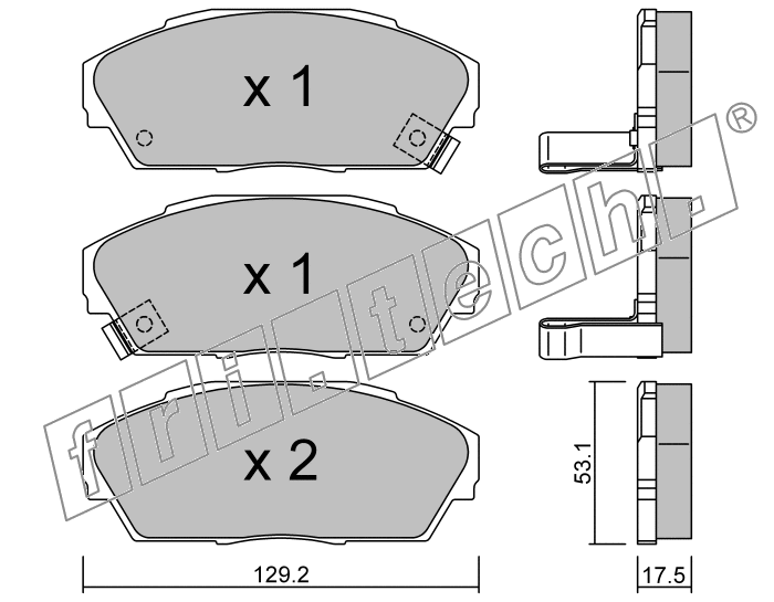 KIT PASTIGLIE FRENO FRI-TECH 174.0 Honda Accord 14 (87>89) (Ake)