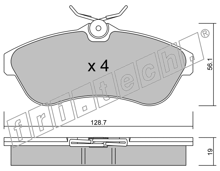 KIT PASTIGLIE FRENO FRI-TECH 338.0 Citroen C3 1,4Td 90Hp(02>)