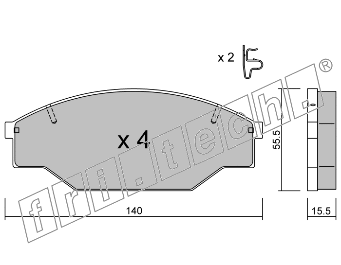KIT PASTIGLIE FRENO FRI-TECH 236.0 Toyota HI-LUX 1.8 PICK-UP