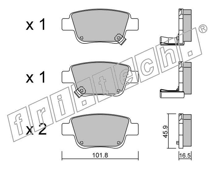 KIT PASTIGLIE FRENO FRI-TECH 467.0 (P) Toyota Avensis Tt (03>)
