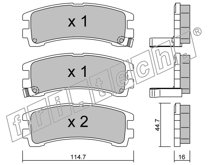KIT PASTIGLIE FRENO FRI-TECH 423.0 (P) Nissan Terrano 2,4(Abs)(86>93)