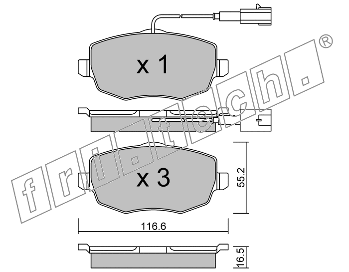 KIT PASTIGLIE FRENO FRI-TECH 544.1 Lancia Ypsilon 1,3 16v Mjet(07>11)