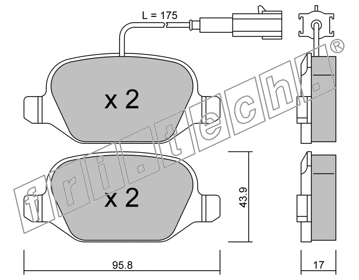 KIT PASTIGLIE FRENO FRI-TECH 333.2 (P) Alfa Mito (10>)