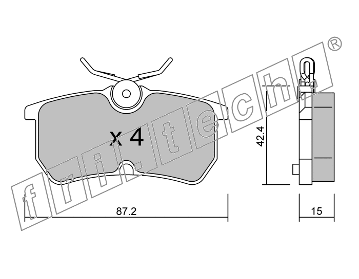 KIT PASTIGLIE FRENO FRI-TECH 326.0 (P) Ford Focus 1,8 Tdci (98>)