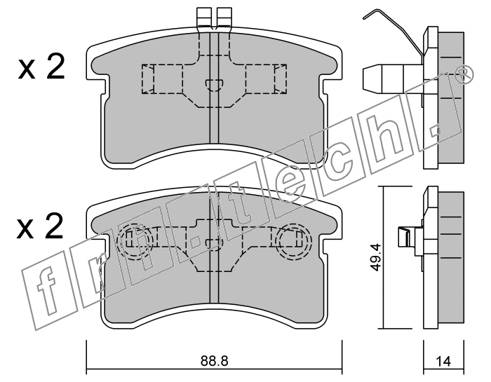 KIT PASTIGLIE FRENO FRI-TECH 387.0 Daihatsu Cuore Tt (90-98)