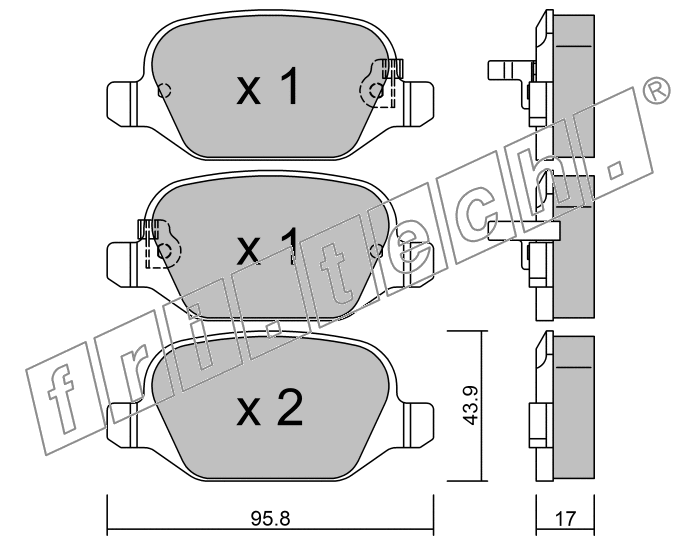 KIT PASTIGLIE FRENO FRI-TECH 333.4 (P) Fiat 500L (12>)