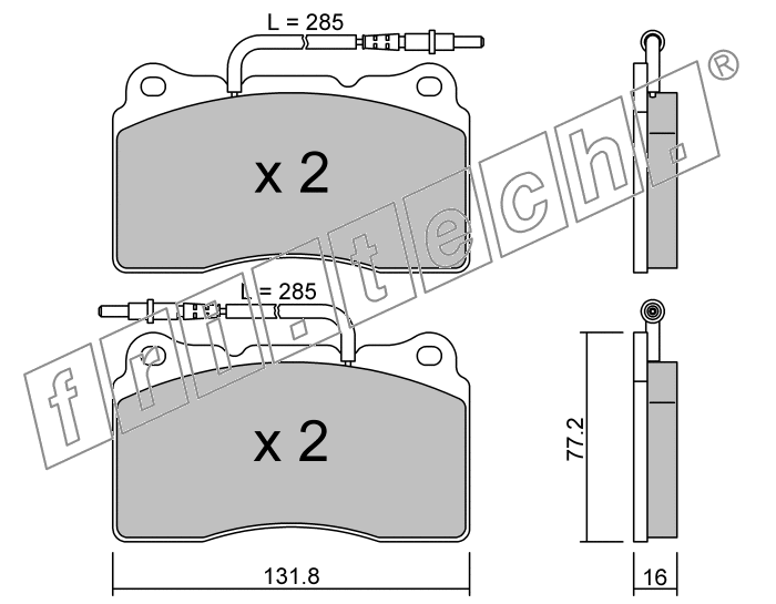 KIT PASTIGLIE FRENO FRI-TECH 297.2 Peugeot 607 3,0I V6 24V (00>)(Bre)