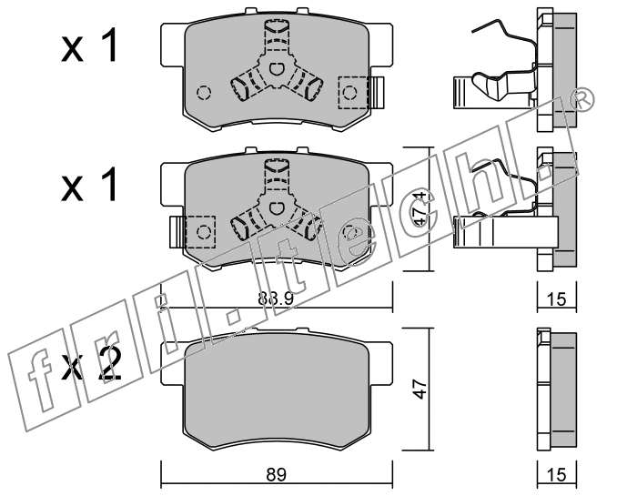 KIT PASTIGLIE FRENO FRI-TECH 176.1 (P) Honda CRV(>07)-FR-V CDTi(05>)