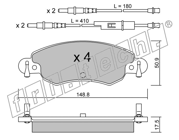 KIT PASTIGLIE FRENO FRI-TECH 339.0 Citroen C5 1,8I 16V (01>)