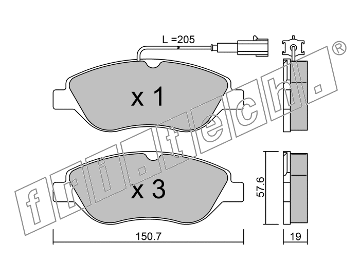 KIT PASTIGLIE FRENO FRI-TECH 593.0 Fiat Stilo 1,9MJ (03>)(BCH)