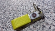 Portachiavi LOGO FIAT "Carrera"  COLOR  "carbonio" GIALLO