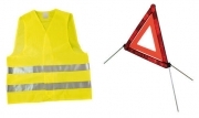 Kit-1, kit sicurezza veicolo      Composto da triangolo + veste riflettente.