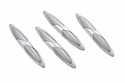 Diago-Type - Argento Set 4 salvaporta con inserti cromati, adesivo 3M - 110 mm -
