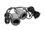 Presa accendisigari doppia con prolunga 12/24V  Cavi da 250 cm, spinotto con int