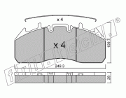 KIT PASTIGLIE FRENO FRI-TECH 825.0 (A/P) Renault Magnum (05>)(Mer)