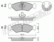KIT PASTIGLIE FRENO FRI-TECH 587.1 (P) Mercedes Sprinter 200 (04>06)