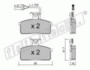 KIT PASTIGLIE FRENO FRI-TECH 028.1 Lancia Delta 1,3 (>91)(Gir)