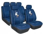 Floral, set fodere coordinate - Blu  Fronte: tessuto scamosciato in microfibra,