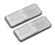 Euro-Norm, catarifrangenti rettangolari - 90x35 mm - Bianco 2 pezzi. Omologati a