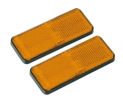 Euro-Norm, catarifrangenti rettangolari - 90x35 mm - Arancio 2 pezzi. Omologati