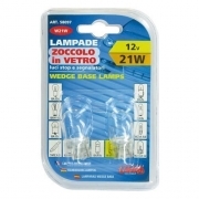 12V Lampada con zoccolo vetro - W21W - 21W - 2 pz