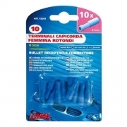 10 terminali - capicorda femmina rotondi - Blu FASTON